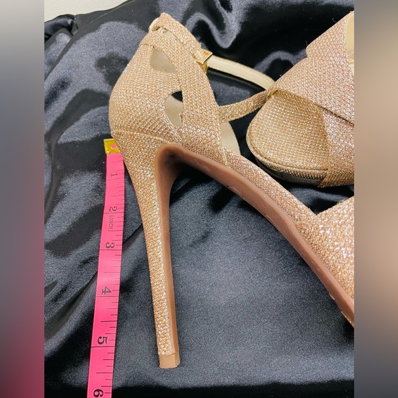 Jessica Simpson High Heel Sparkle Gold Champagne 7.5 - Picture 4 of 9